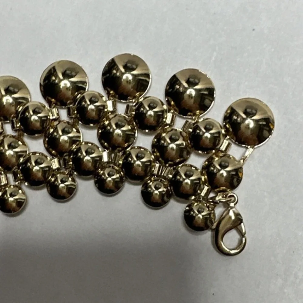 Vintage Necklace Choker 80's Style Collar SHB‎ Gold Tone Adjust 18